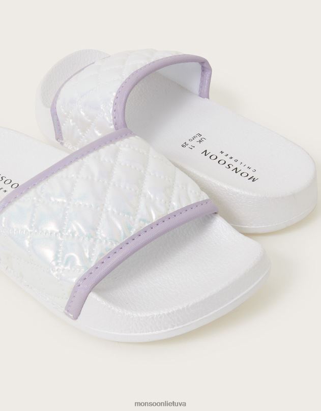 Monsoon blizgantys dygsniuoti slankikliai mergina baltas avalynė DPXBJ2800