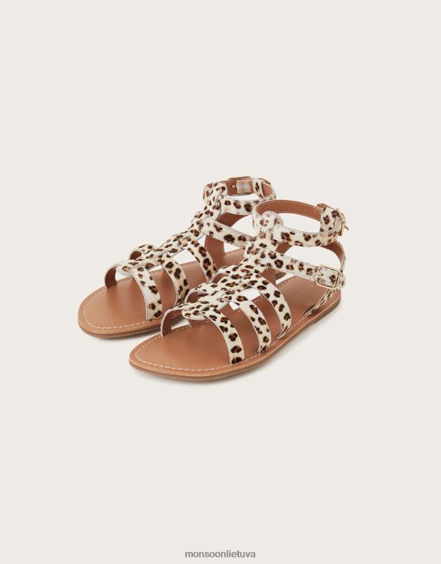 Monsoon leopardo narvelio sandalai mergina įdegis avalynė DPXBJ2334
