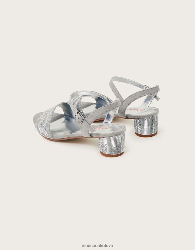 Monsoon sandalai su smeigtuku su kulnais mergina sidabras avalynė DPXBJ2333