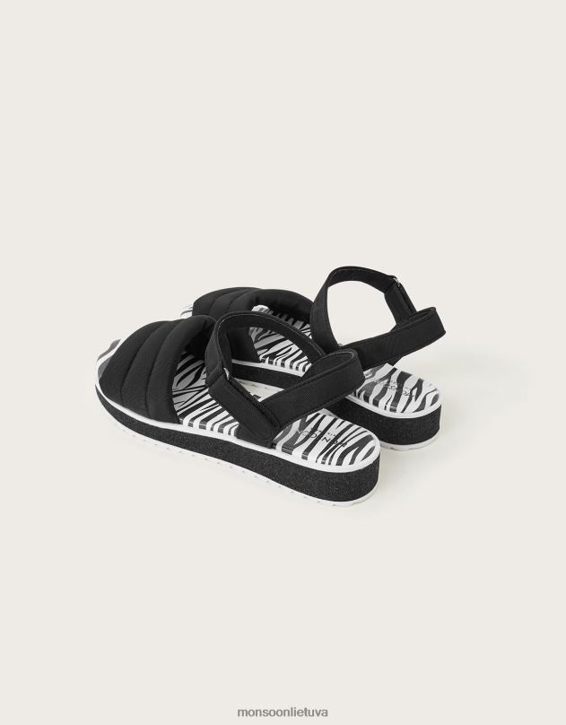 Monsoon zebra trekker basutės mergina juodas avalynė DPXBJ2367