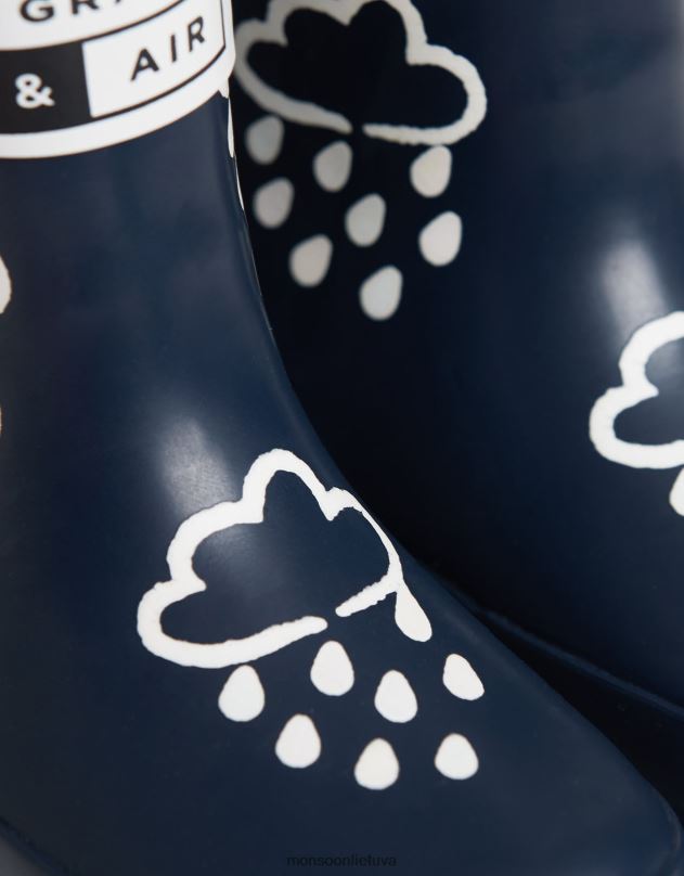 Monsoon žolės ir oro jaunesniųjų spalvų atskleidžiantys šluostės mėlynos spalvos vaikai mėlyna (navy) avalynė DPXBJ2374