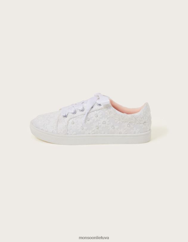 Monsoon vestuviniai perliniai treniruokliai mergina dramblio kaulo avalynė DPXBJ2763