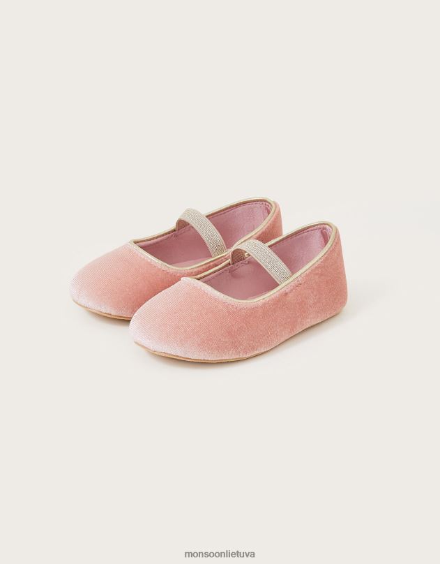 Monsoon aksominiai vaikštynės rožiniai batai vaikai rožinis avalynė DPXBJ2307