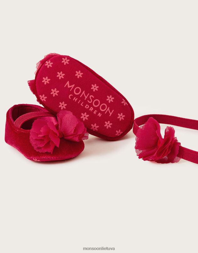 Monsoon cancan aksominės vaikštynės raudonos vaikai raudona avalynė DPXBJ2313