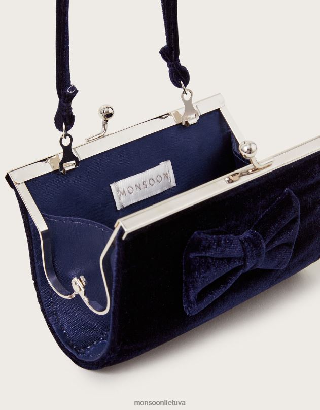 Monsoon aksominis lankelis mini krepšys mergina stilingas priedas DPXBJ1777