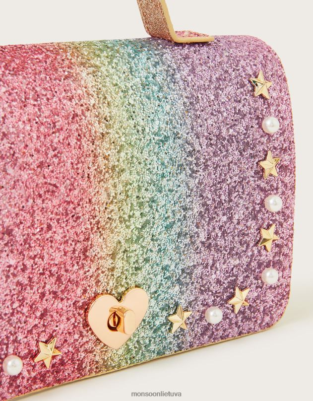 Monsoon virš vaivorykštės blizgučio kuprinės mergina mada priedas DPXBJ2449