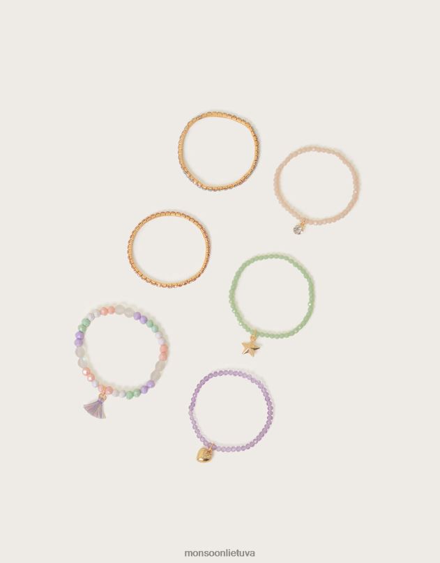 Monsoon Bohemiškos karoliukų apyrankės 6 pak mergina mada priedas DPXBJ2585