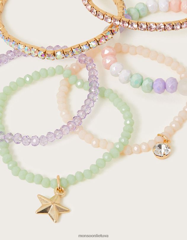 Monsoon Bohemiškos karoliukų apyrankės 6 pak mergina mada priedas DPXBJ2585