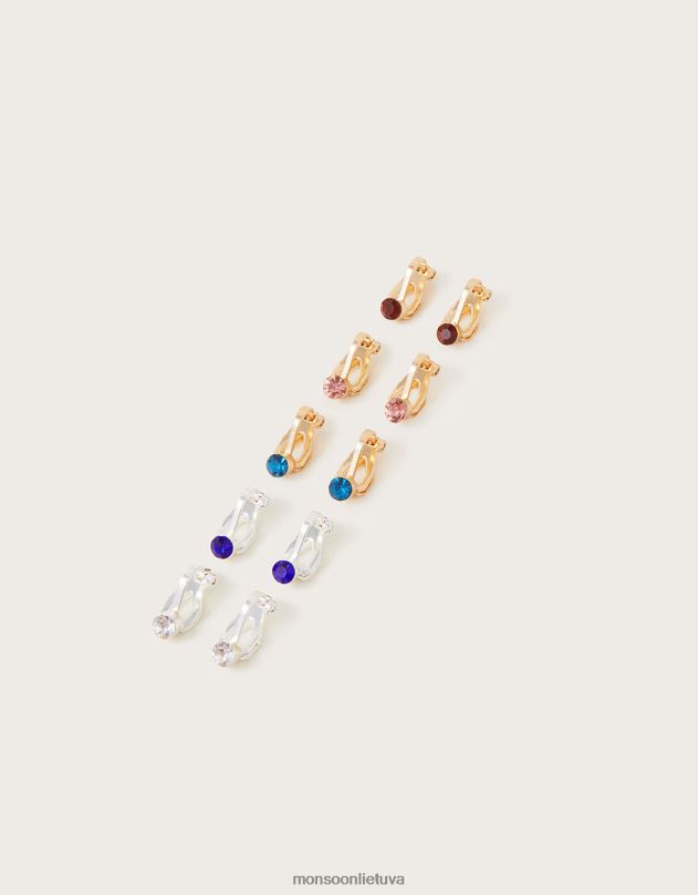 Monsoon brangakmeniai prisegami auskarai 5 pak mergina stilingas priedas DPXBJ1623