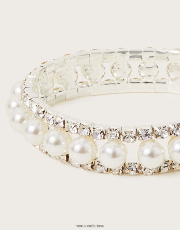Monsoon perlų deimantų tempimo apyrankė mergina stilingas priedas DPXBJ2408