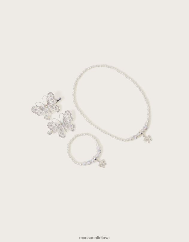 Monsoon plazdančių drugelių perlų papuošalų ir plaukų rinkinys mergina stilingas priedas DPXBJ1806