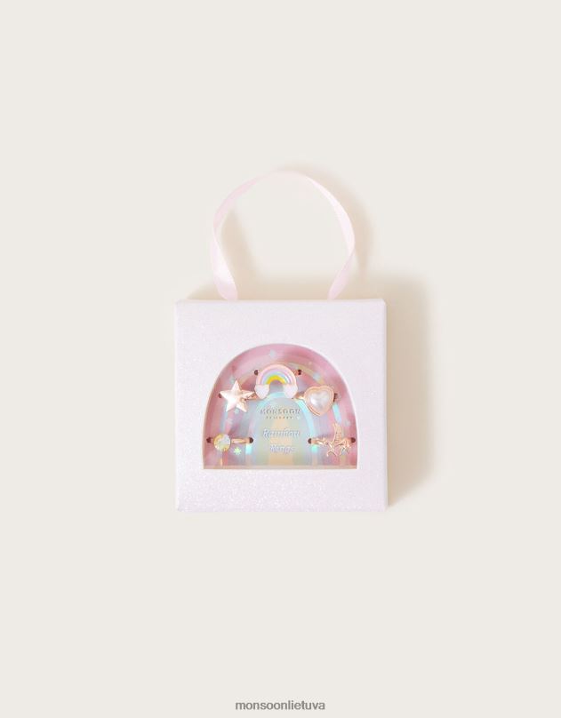 Monsoon vaivorykštiniai žiedai 5 pak mergina mada priedas DPXBJ1672