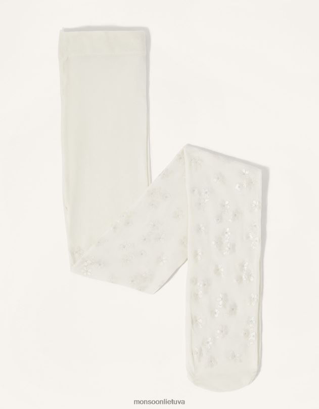 Monsoon Gėlių perlato rašto pėdkelnės mergina dramblio kaulo priedas DPXBJ2727