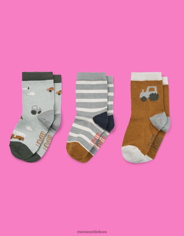 Monsoon Liewood silas transporto priemonių marginimo kojinių rinkinys iš trijų vaikai keli priedas DPXBJ2623