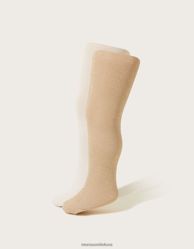 Monsoon žaižaruojančių metalinių pėdkelnių rinkinys iš dviejų mergina auksas priedas DPXBJ2703