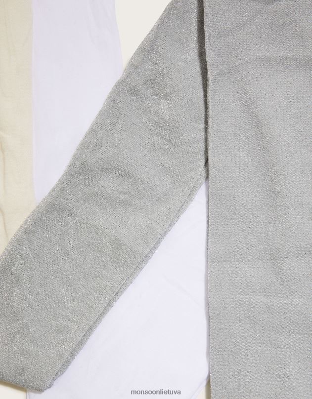 Monsoon žaižaruojančių metalinių pėdkelnių rinkinys iš dviejų mergina sidabras priedas DPXBJ2643