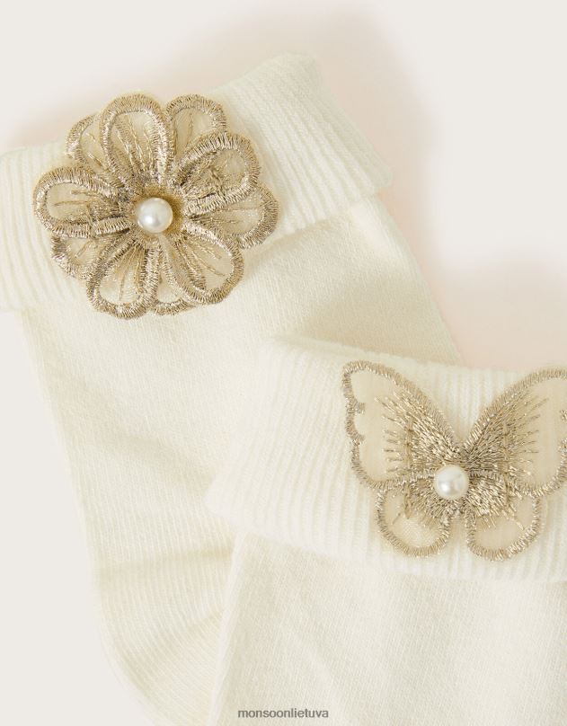 Monsoon drugelių ir gėlių kojinių rinkinys iš dviejų mergina keli priedas DPXBJ2603