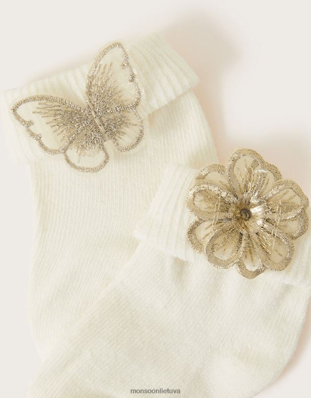 Monsoon drugelio ir gėlių kojinių rinkinys iš dviejų mergina keli priedas DPXBJ2602