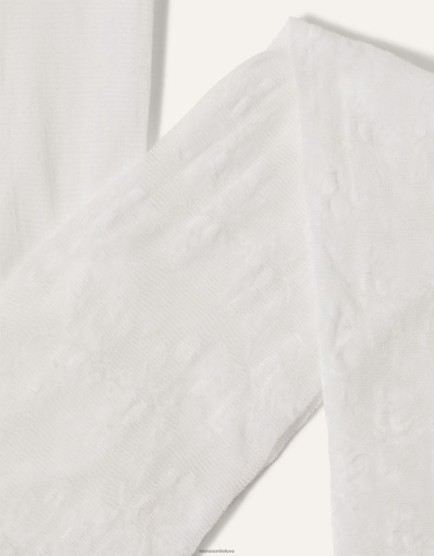 Monsoon gėlėmis puoštos nėriniuotos pėdkelnės mergina baltas priedas DPXBJ2719