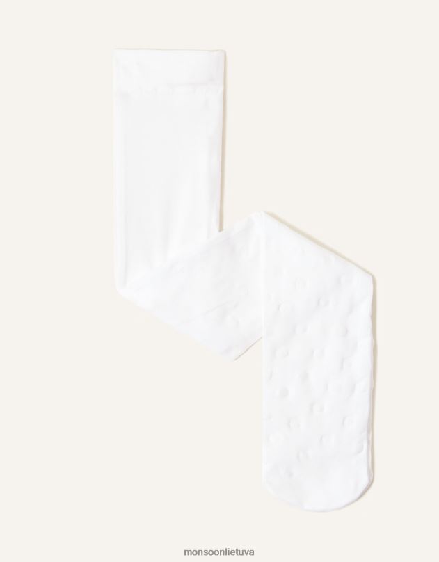 Monsoon nailoninės pėdkelnės su kūdikiu blizgančia širdele mergina baltas priedas DPXBJ2670