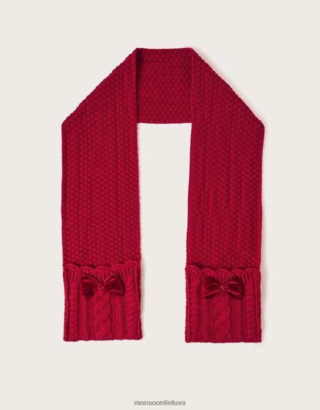 Monsoon aksominis lankelis šalikas vaikai grakštus priedas DPXBJ2822
