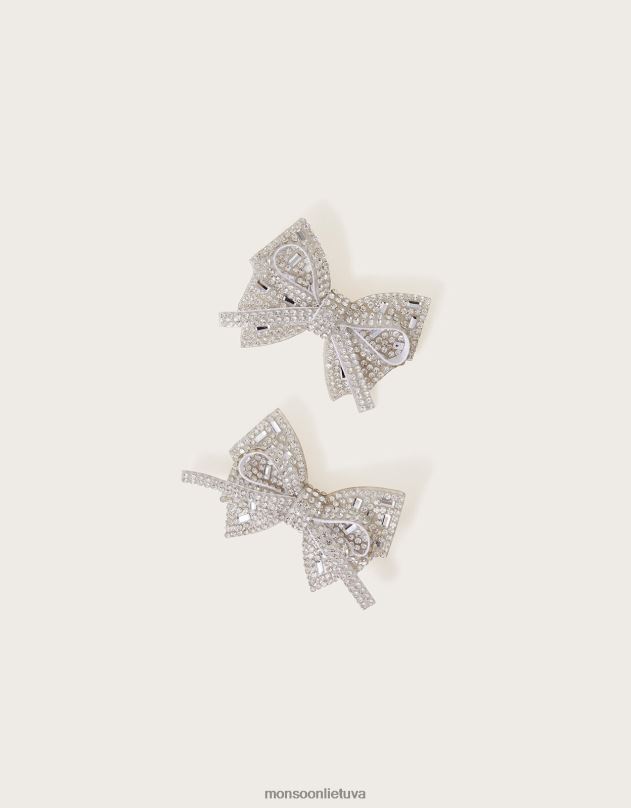 Monsoon Dviejų sluoksniuotų dazzle lanko segtukų rinkinys mergina stilingas priedas DPXBJ2488