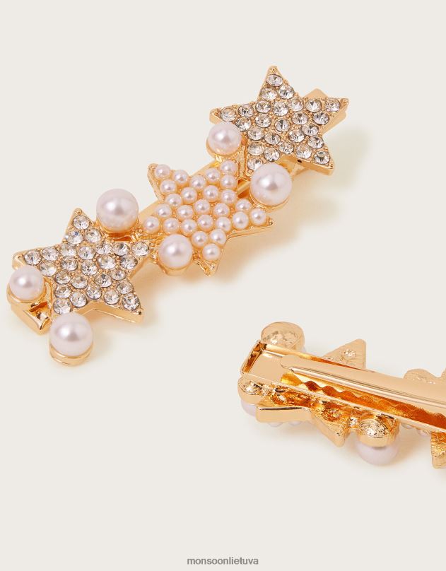 Monsoon Pearl Star plaukų segtukų rinkinys iš dviejų mergina mada priedas DPXBJ2514