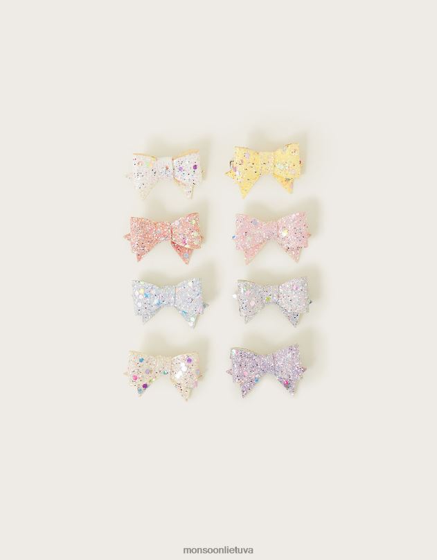 Monsoon Rainbow Bowtique plaukų segtukai 8 pak mergina mada priedas DPXBJ1760
